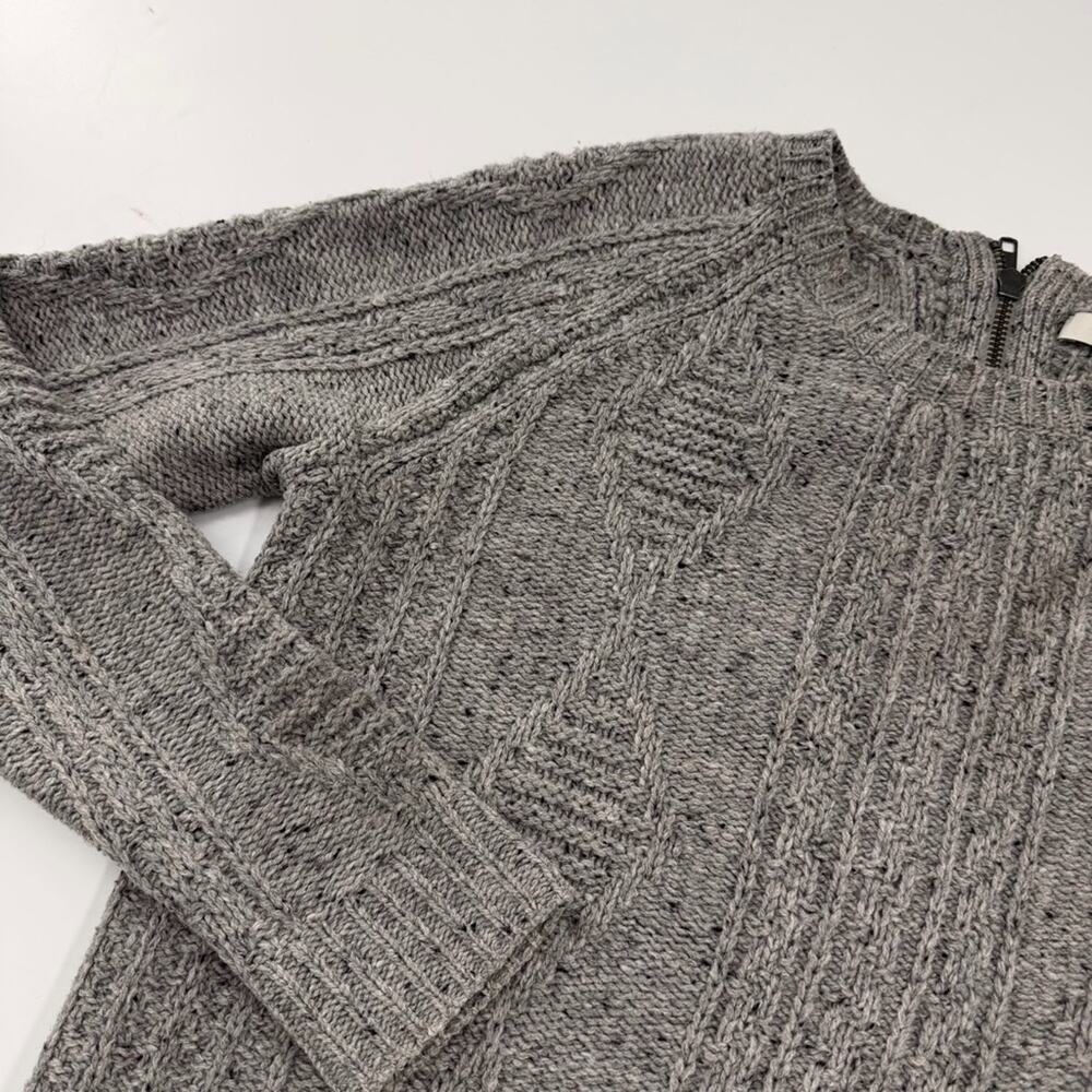 Madewell Palisade Full Back Zipper Sweater Merino Wool Grey Women’s Small - Picture 2 of 8